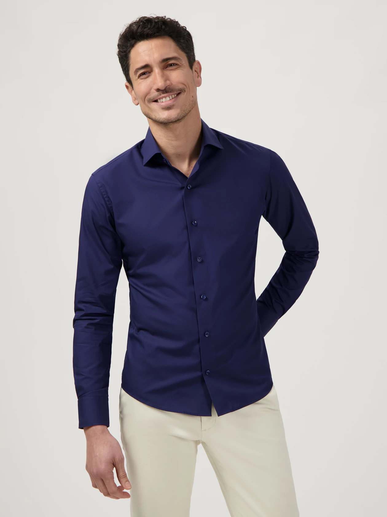 Pima Cotton - Dark Blue, Plain Weave Shirt